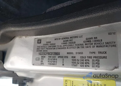 2012 Chevrolet Colorado 1Lt from USA, damaged, VIN 1GCESCF95C8139604